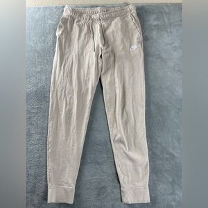 Nike Distressed Joggers Women’s Sz Medium Cream Light Beige, Drawstring, Pockets